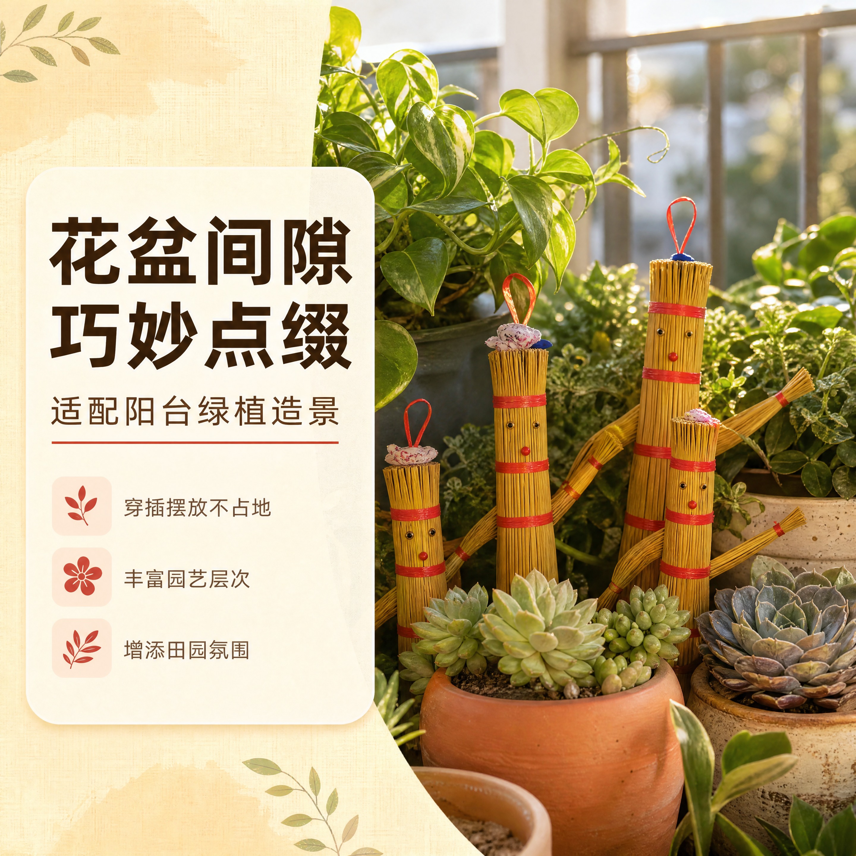 [商品] 使用【图1】【图4】糯草人园艺装饰摆件；保留草人造型… - 图片创意预览