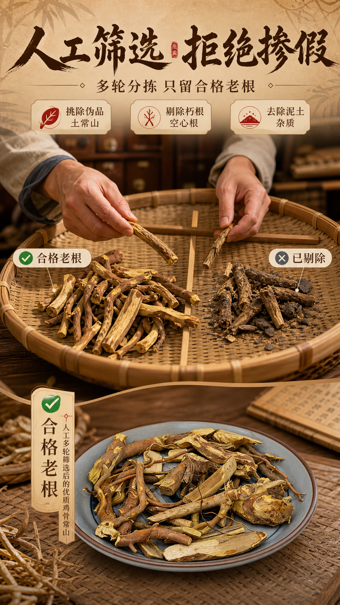 [商品] 使用【图1】鸡骨常山药材，保留瓷盘外观、药材棕黄色、… - 图片创意预览