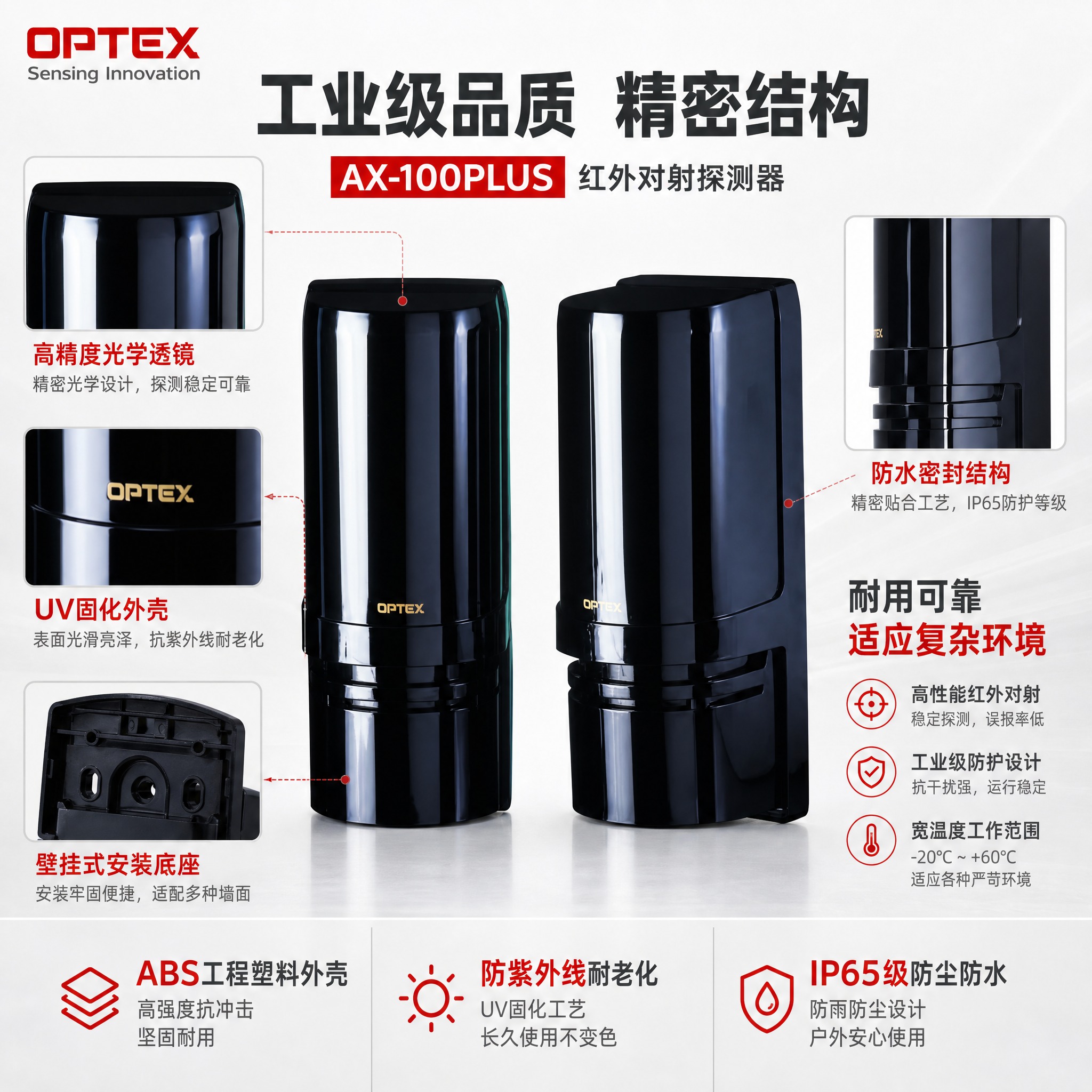 [主图-3] 产品结构与材质细节图，AX-100PLUS红外对… - 图片创意预览