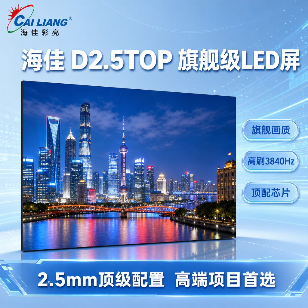 海佳D2.5TOP LED显示屏SKU搜索主图，淡蓝色科技风，… - 图片创意预览
