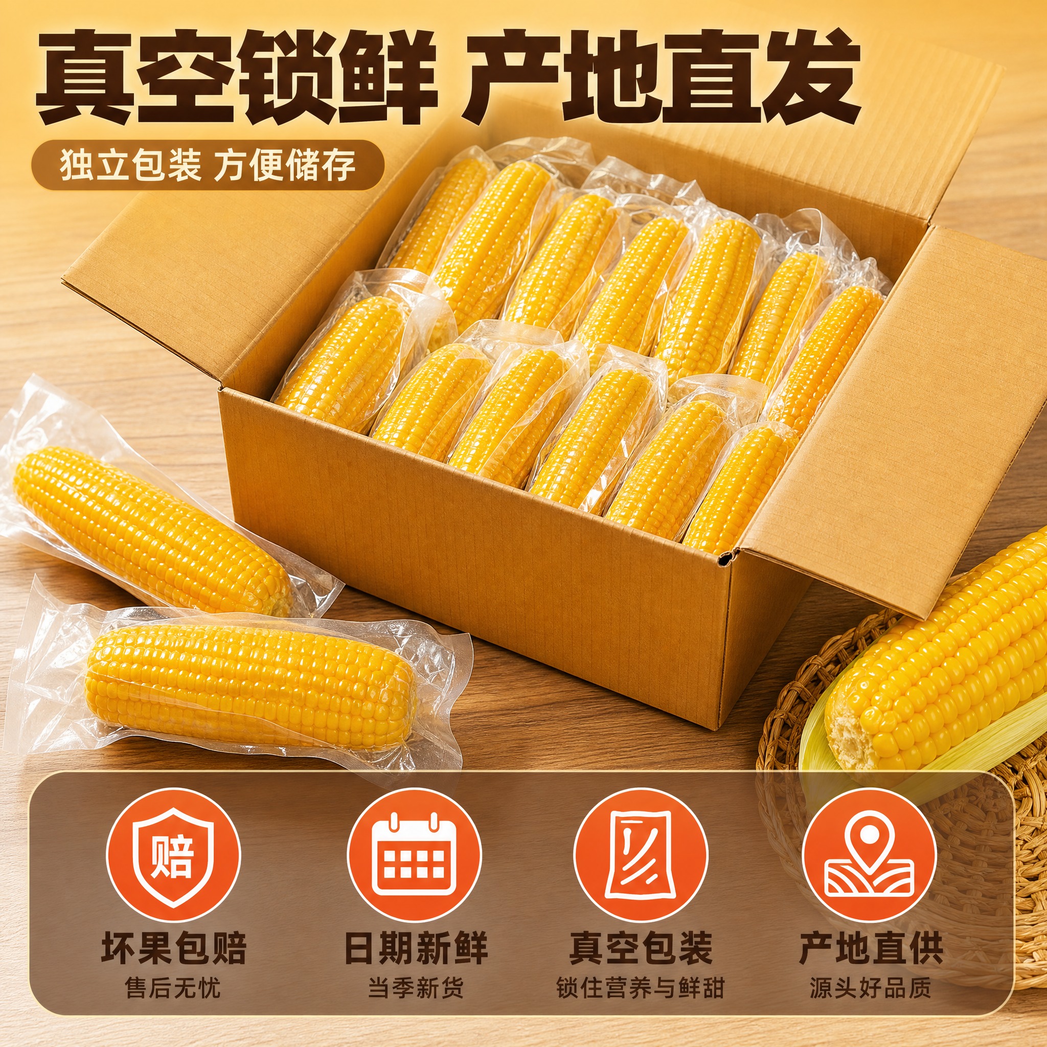 [主图-5] 黑龙江头茬黄粘玉米规格与服务承诺图，促进下单转化… - 图片创意预览