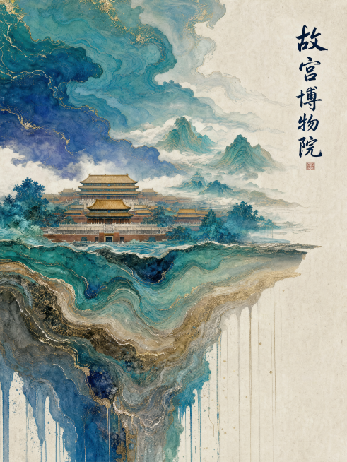 生成故宫主题插画预览效果