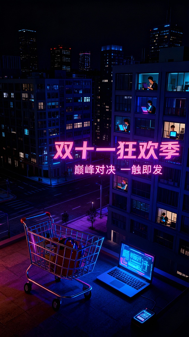 这是一场“看不见”的双十一狂欢赛，看似寂静的夜晚，但却是上亿人民的狂欢，有人在直播间冲双十一业绩，而有人在疯狂抢单，持续付款，似乎这是决定钱包“生死”的战役！