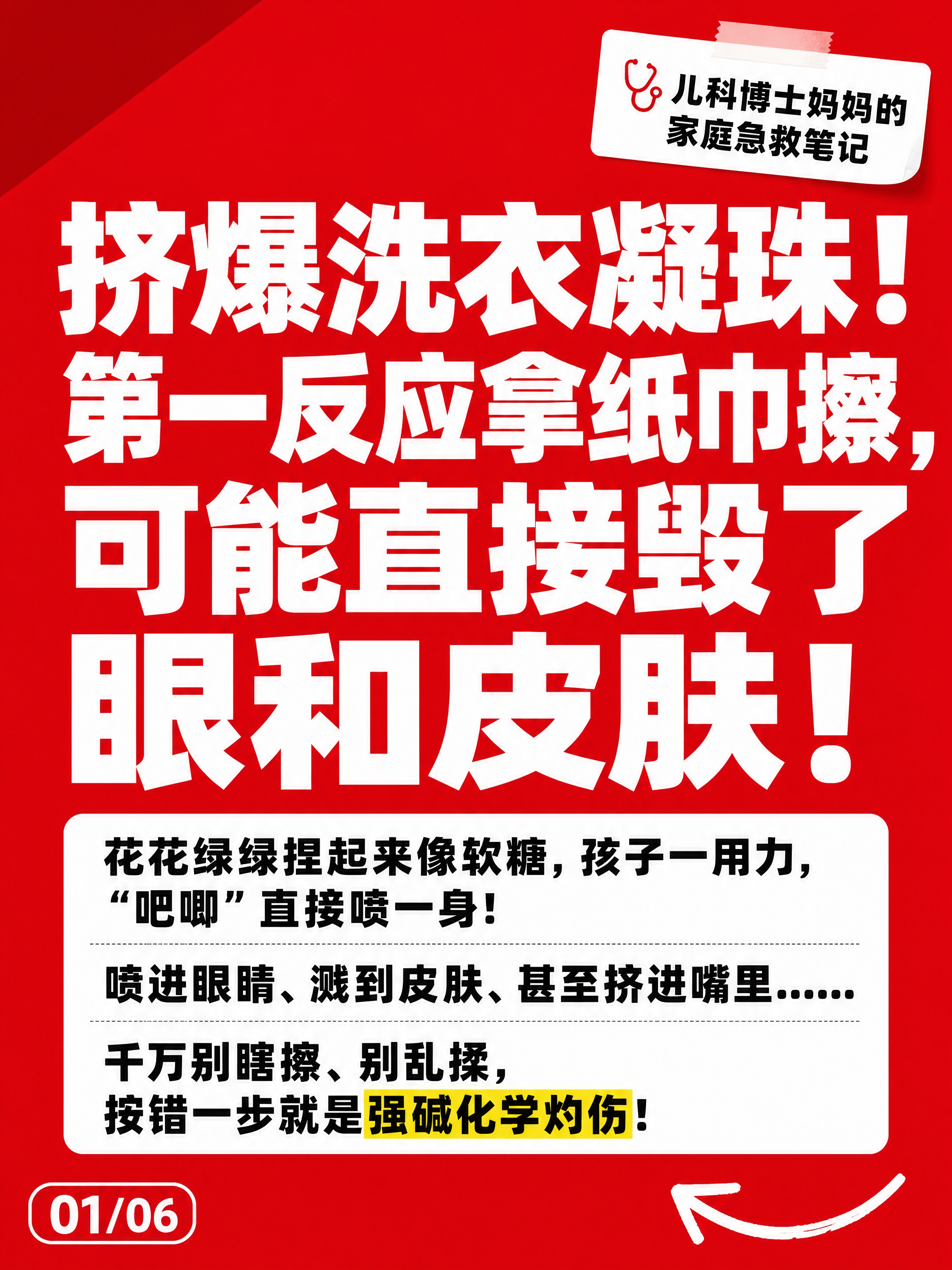 小红书笔记大字封面（急救科普 plog 第1页/共6页），纯大… - 图片创意预览