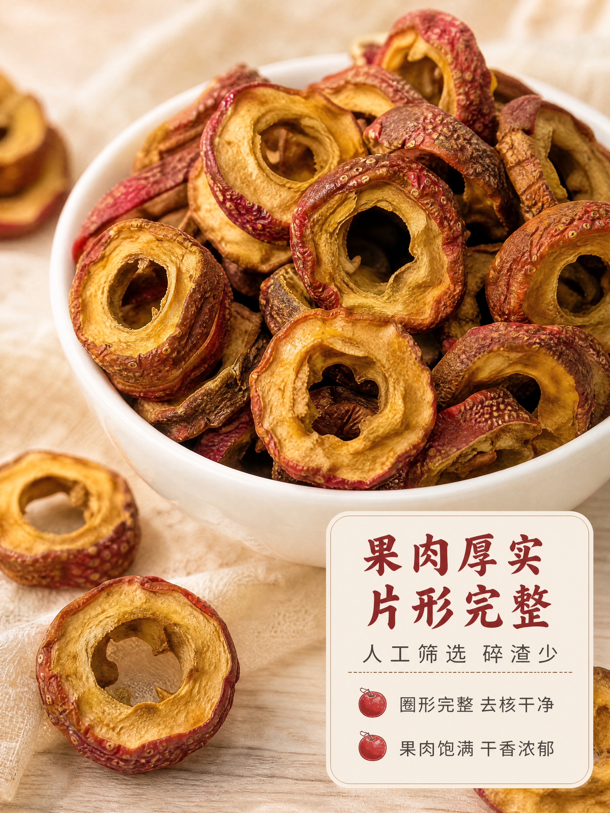 [商品] 使用【图3】白瓷碗盛放的空心山楂干；保留山楂干的红褐… - 图片创意预览