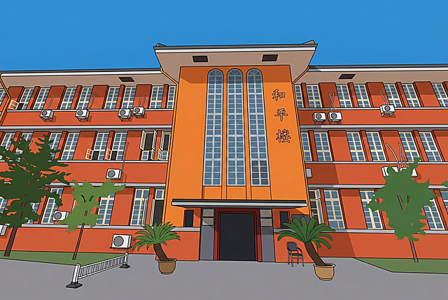 帮我根据每张风景照片，生成一组扁平插画，要求保留建筑主体风格和特征