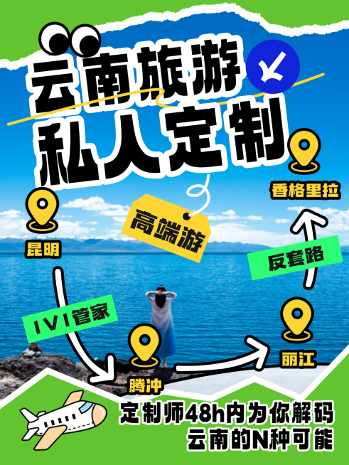 旅行社云南旅游线路私人订制营销趣味感小红书封面预览效果