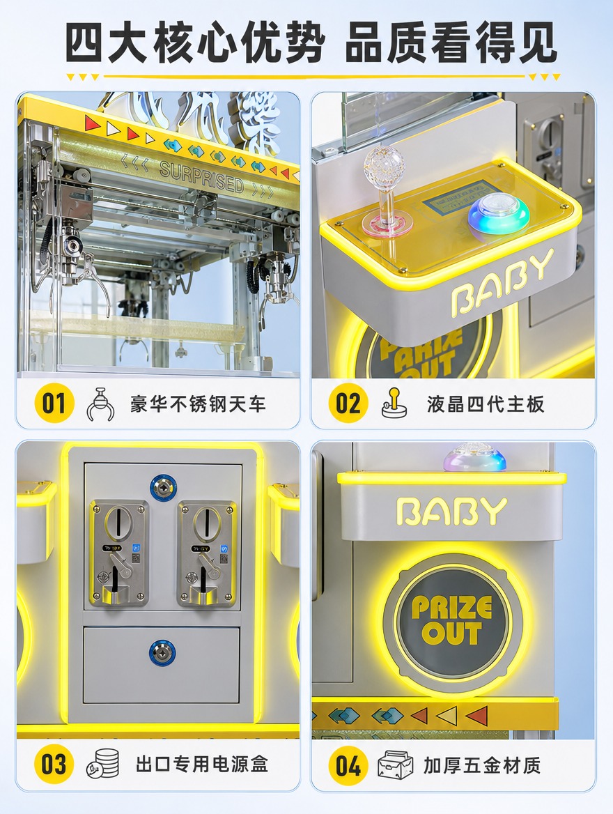[商品] 使用【图1】和【图3】黄白配色四人双层娃娃机；保留产… - 图片创意预览