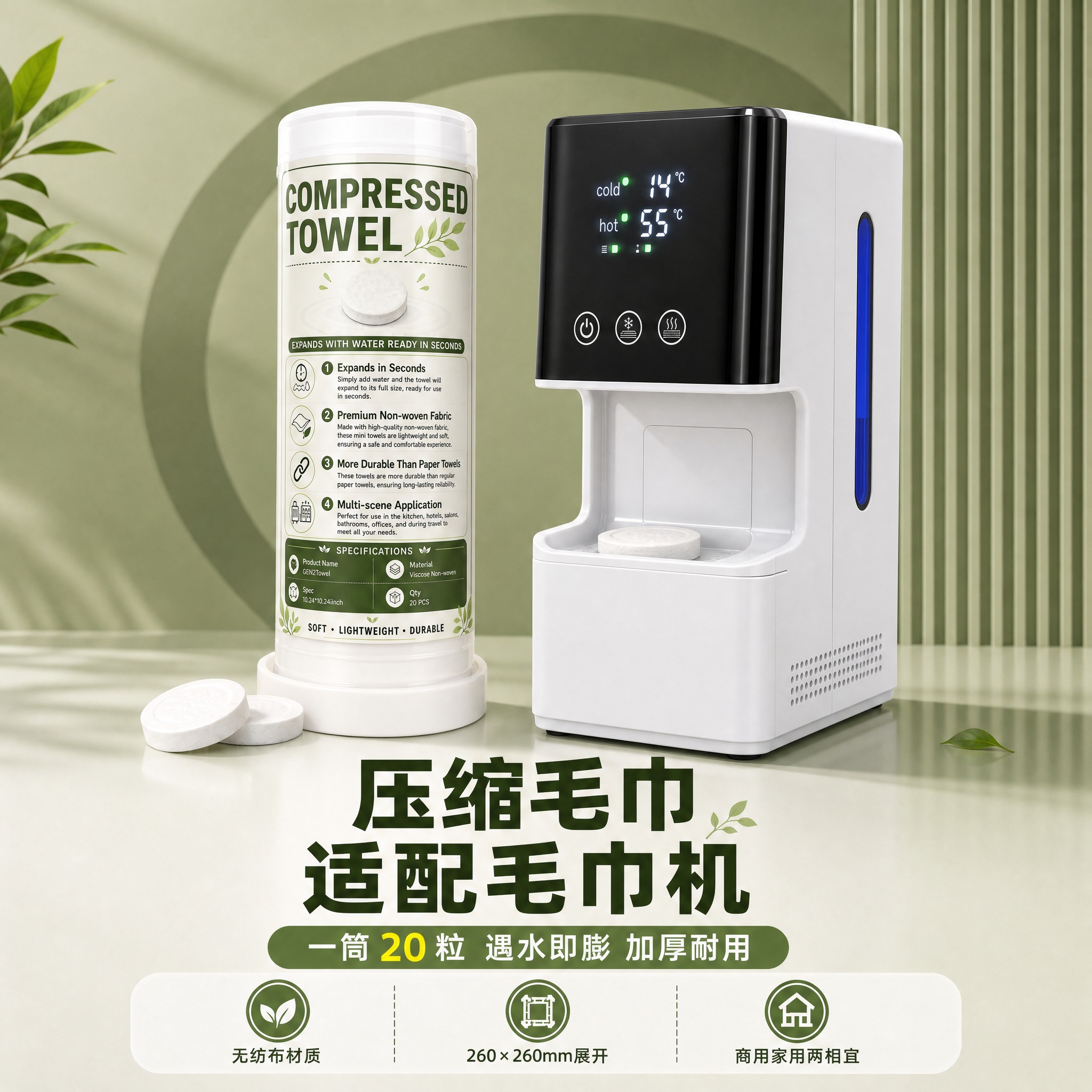 将图中左侧的加热毛巾机替换为image2中的款式：黑白配色、顶… - 图片创意预览