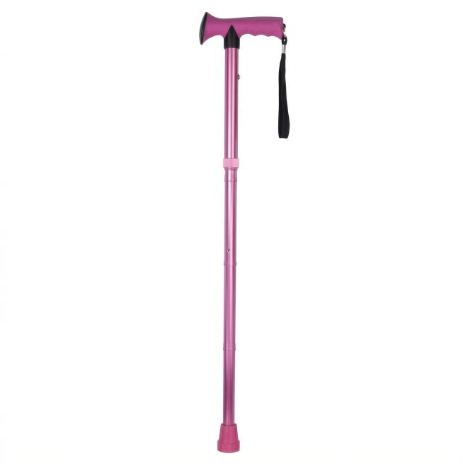 Generate Amazon's first main image, product is pink folding walking stick, pure white background (#F预览效果