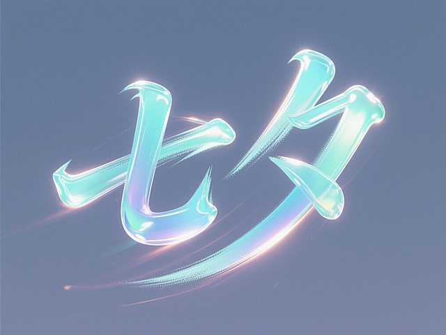 未来感十足的软3D风设计，液态金属质感字母，科技感光影效果。