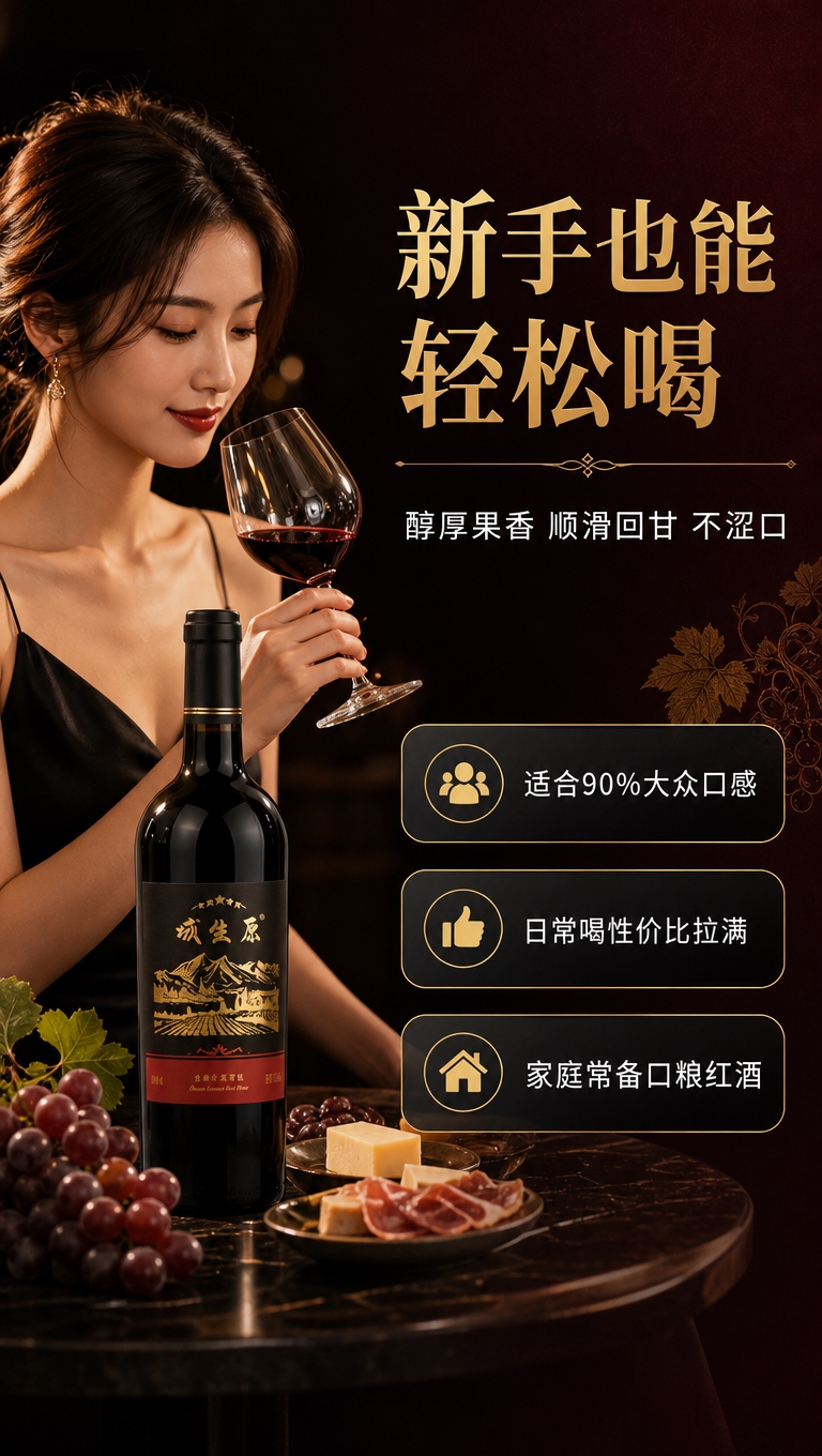 [商品] 使用【图2】域生原干红葡萄酒黑标单瓶图；保留瓶身黑色… - 图片创意预览