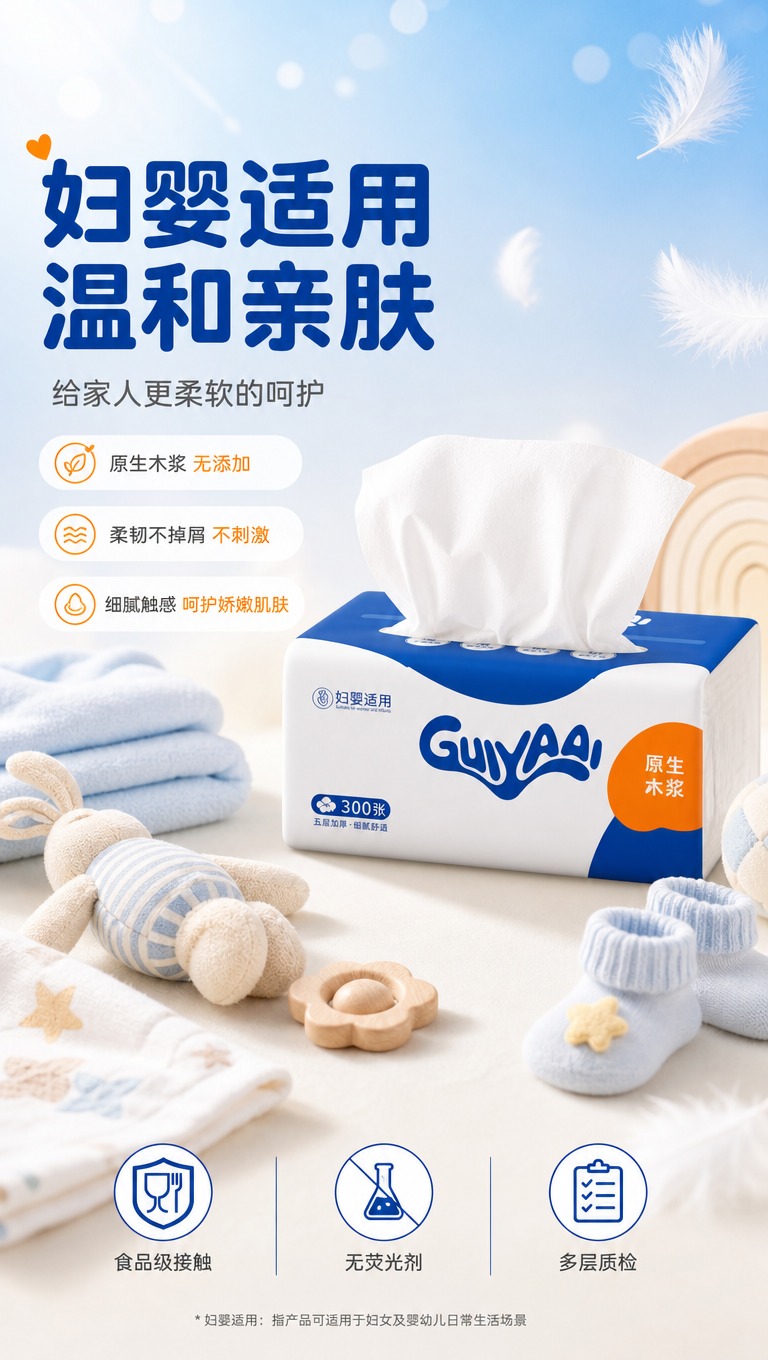 [商品] 使用【图1】GUIYAAI 原生木浆抽纸；保留包装上… - 图片创意预览