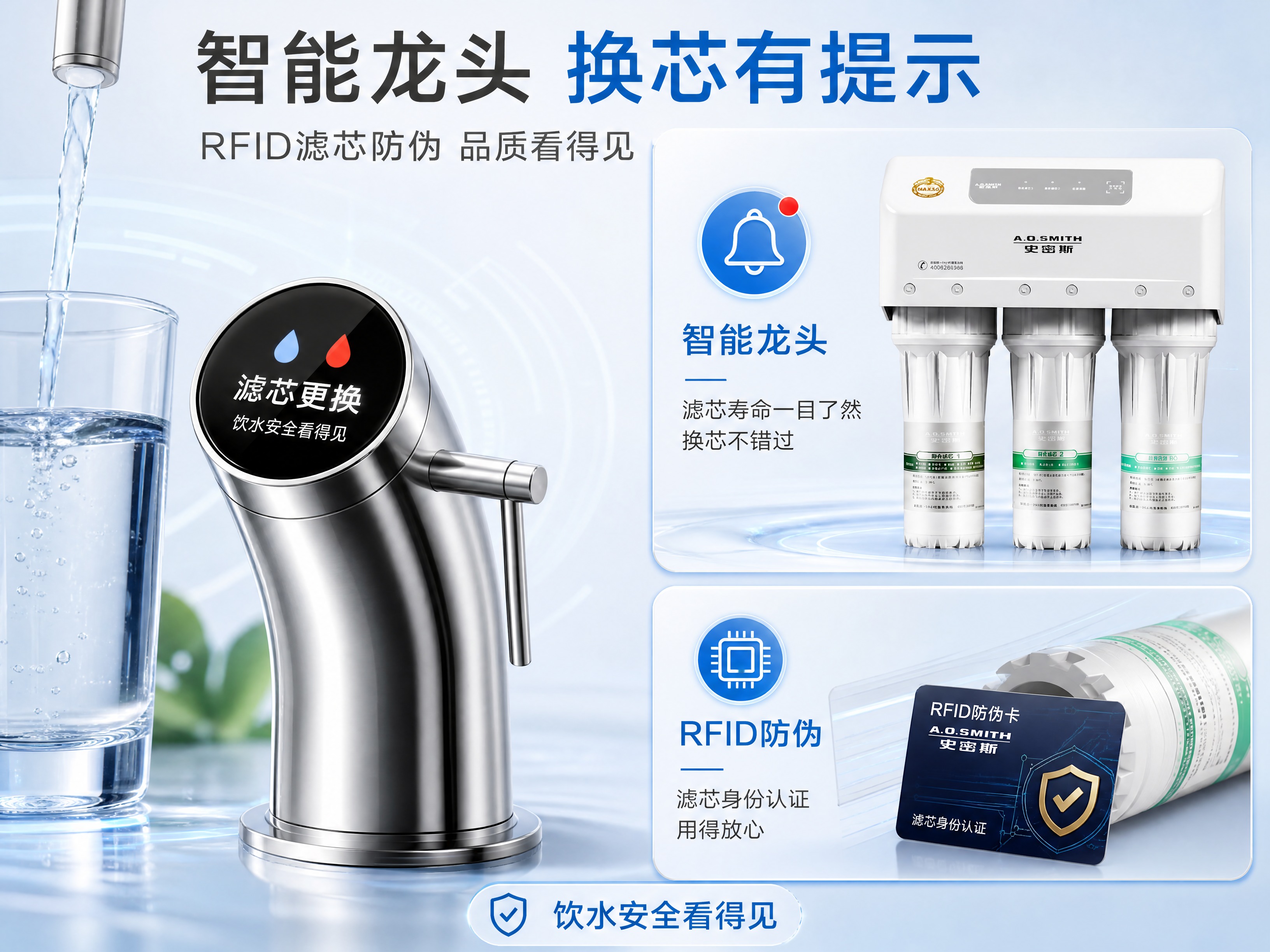 [第3张] 详情页智能龙头防伪页-史密斯净水器智能龙头换芯提示… - 图片创意预览