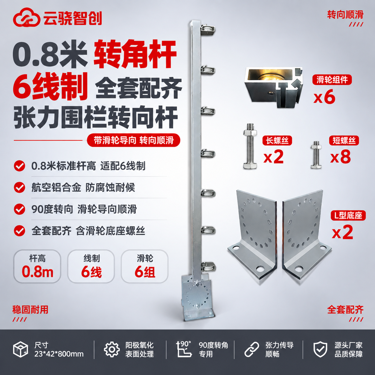 [单张主图] 商品名称：0.8米【转角杆】6线制全套。路线判断… - 图片创意预览