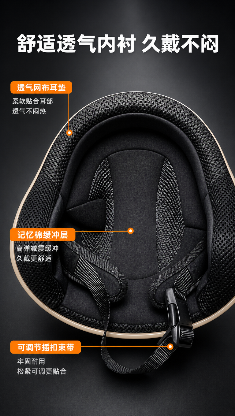 [商品] 使用【图6】头盔内部内衬结构图；保留透气网布耳垫、记… - 图片创意预览