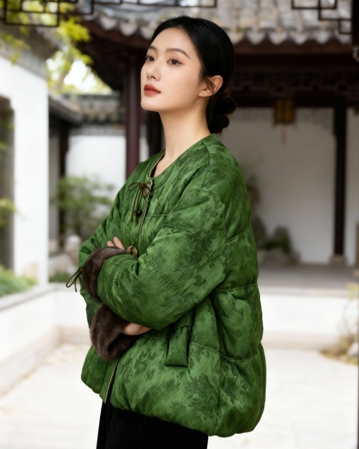 帮我生成10张人模图片，10张图片不同角度，要求同一个东方女性模特，新中式风格预览效果
