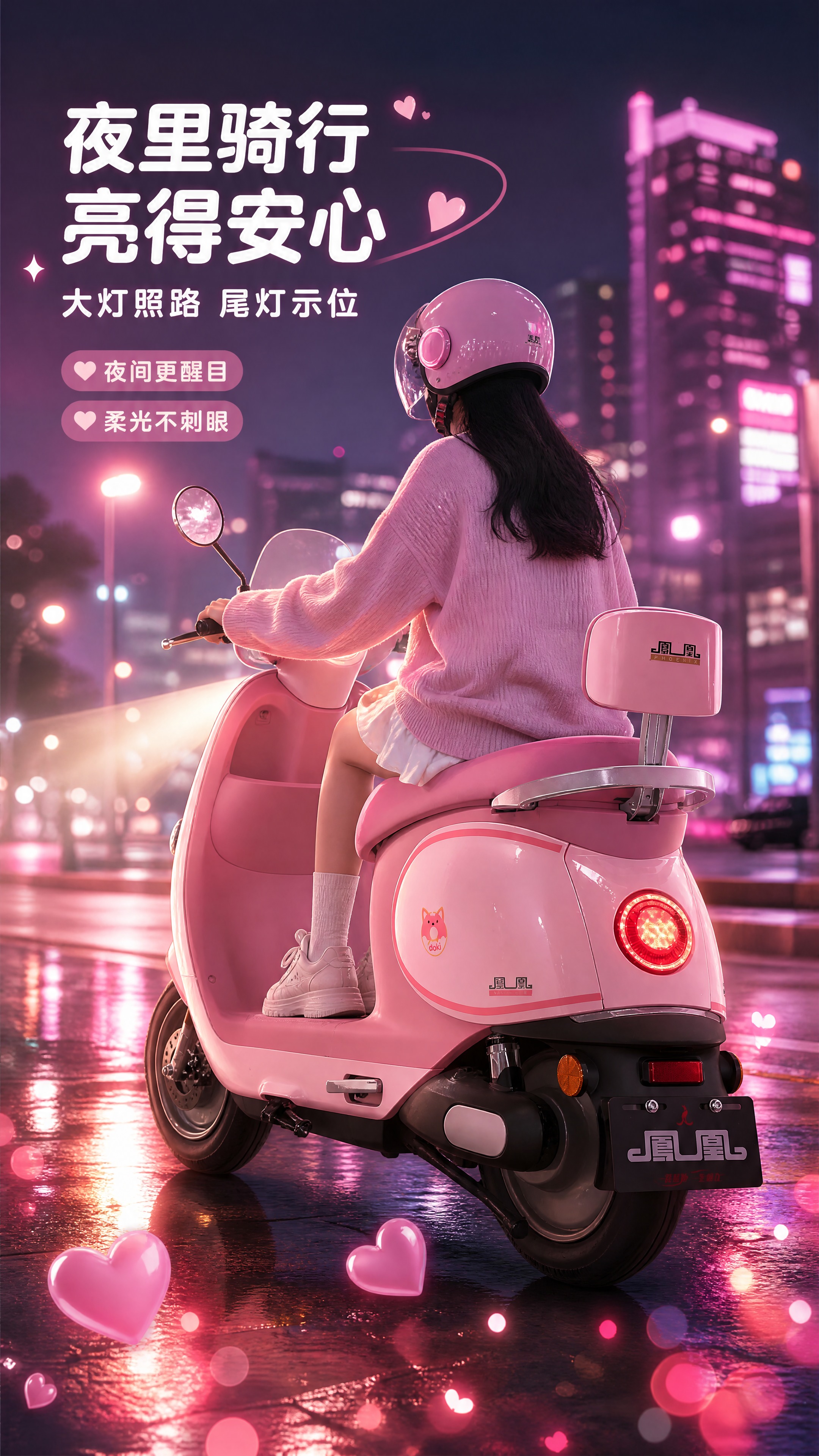 【商品】使用【图1】车尾正视图与【图2】整车；严格保留：圆形红… - 图片创意预览
