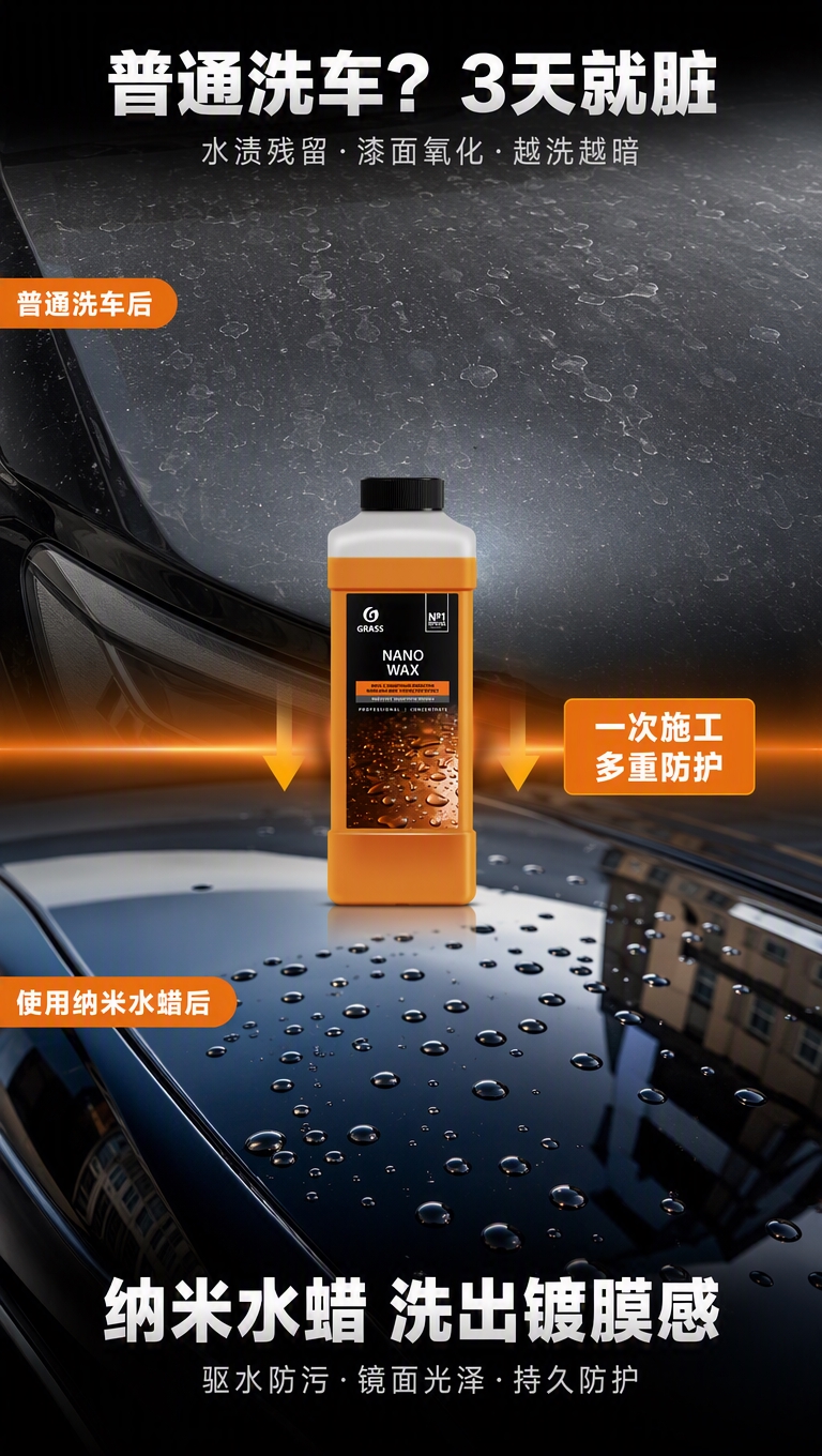 [商品] 使用【图1】GRASS纳米水蜡橙色瓶身产品图；保留瓶… - 图片创意预览