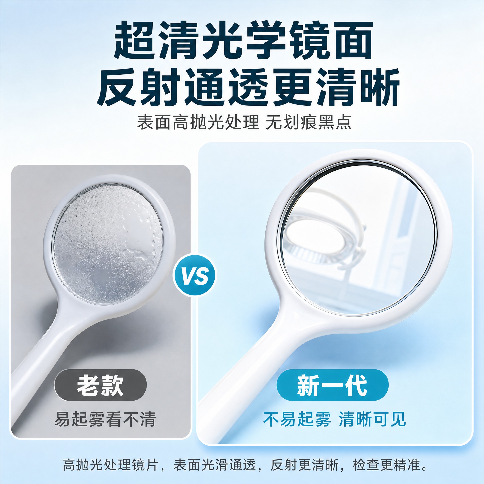 [主图-2] 一次性口腔镜 超清光学镜片效果对比卖点图。 [统… - 图片创意预览