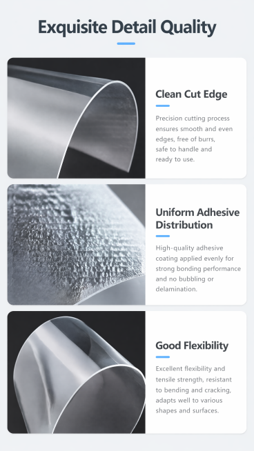 [第7屏] Product Detail Macro display page for PET Cold Laminating Crystal Film.  
[Atmosphere/Style] D预览效果