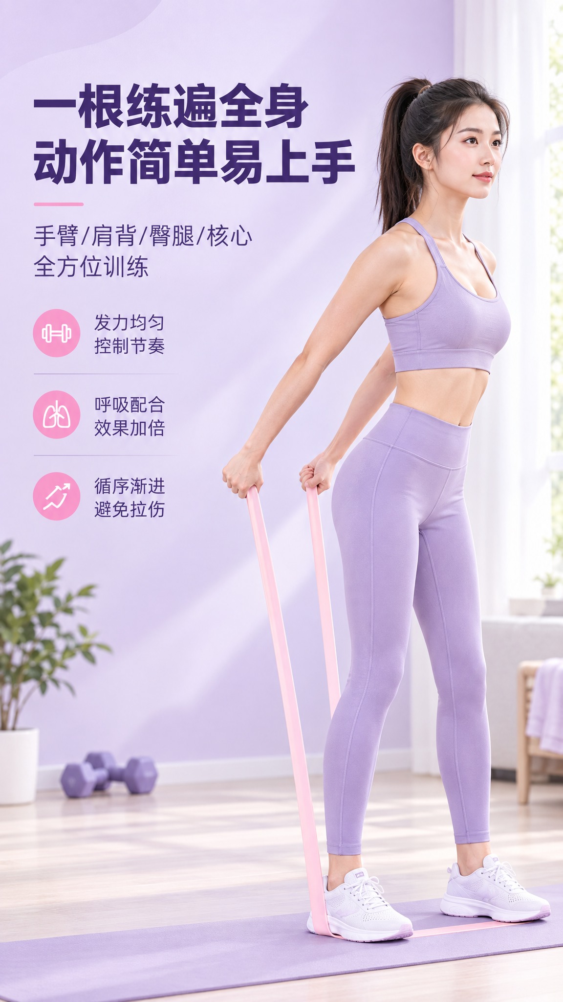 [商品] 使用【图6】人物使用弹力带图及【图1】浅粉弹力带图；… - 图片创意预览