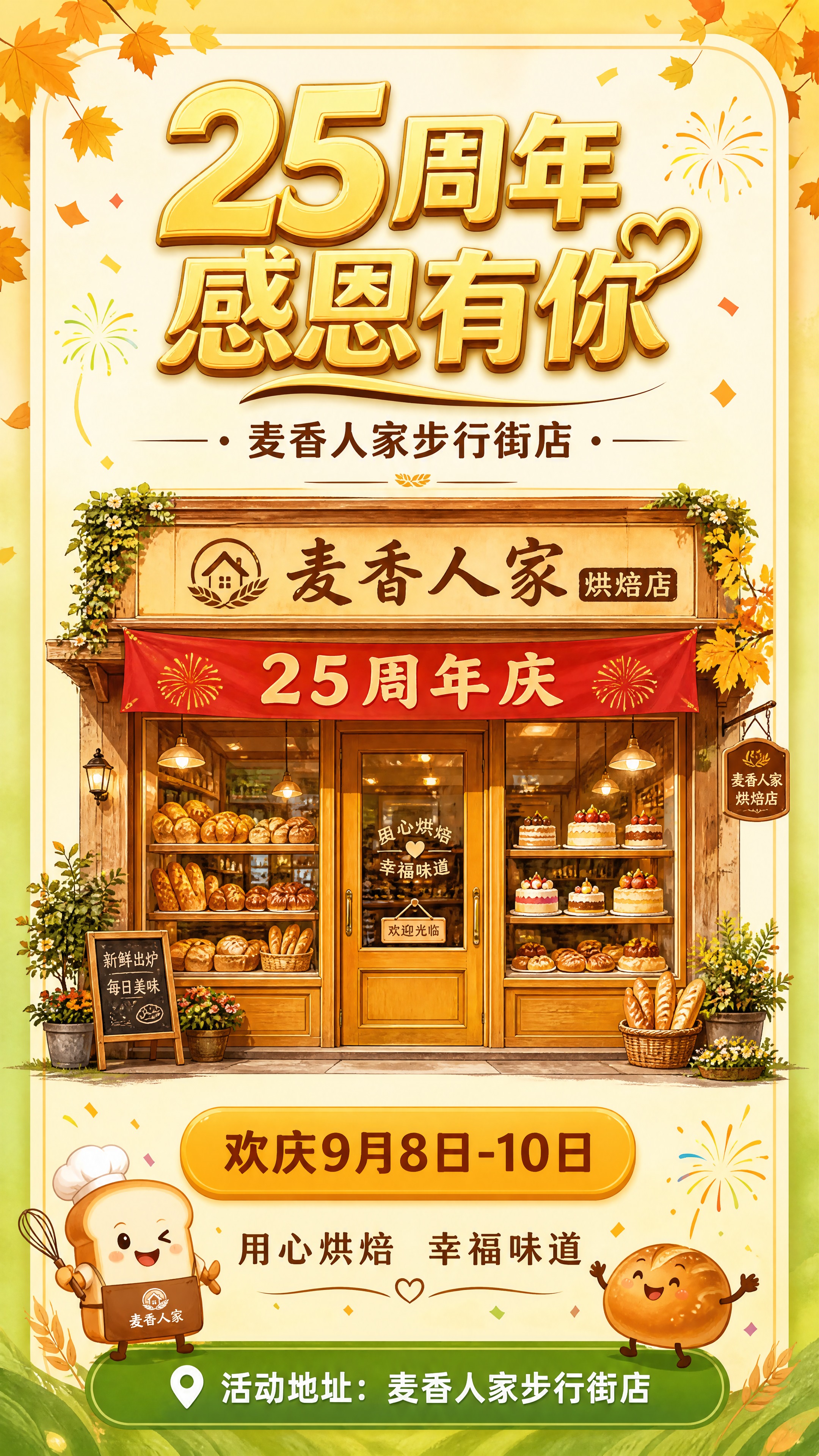 第10屏 活动尾图，秋叶黄和青草绿渐变背景，卡片式长图风格。画… - 图片创意预览