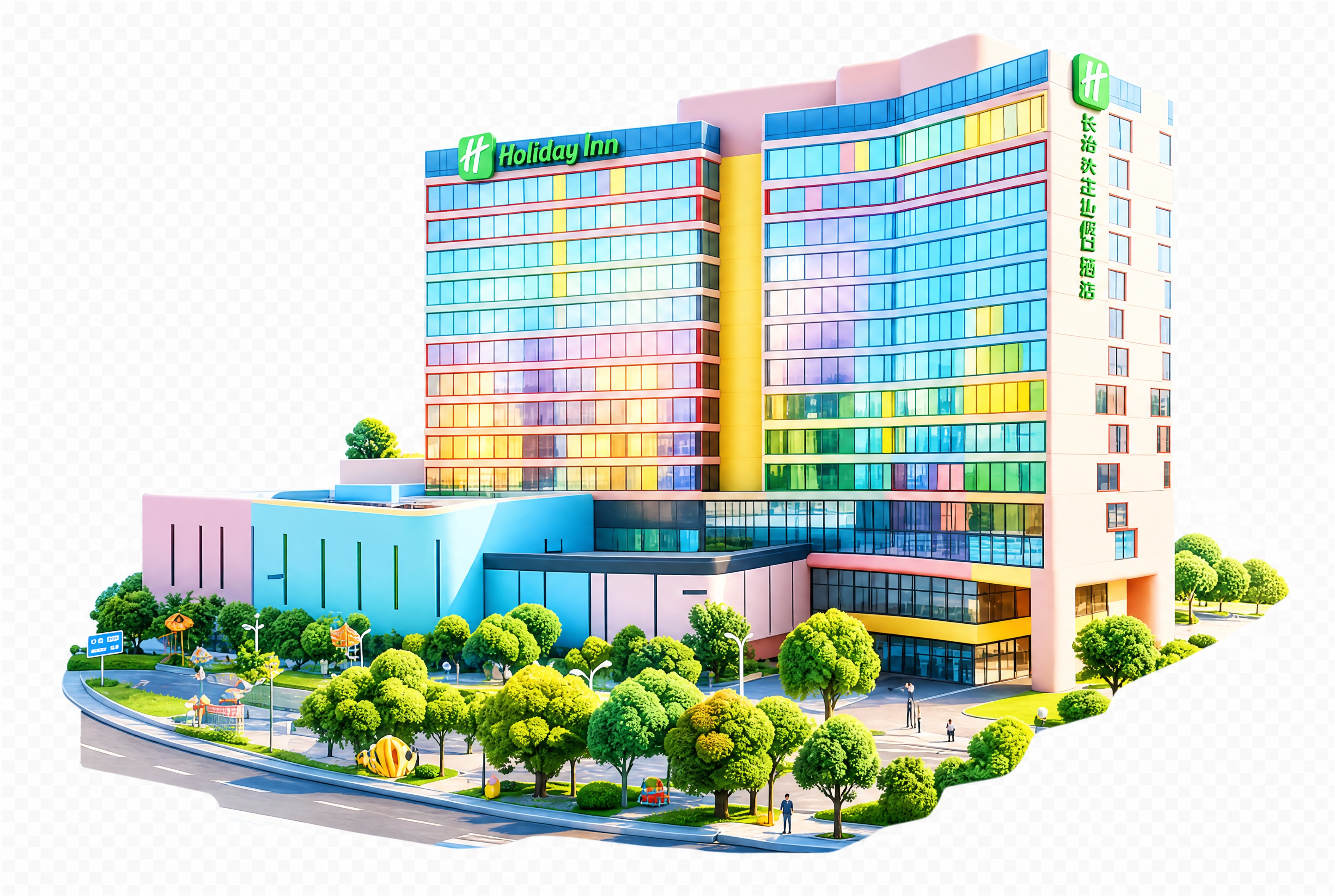 参考图二的高清3D卡通渲染风格、建筑细节、色彩质感和光影效果，… - 图片创意预览