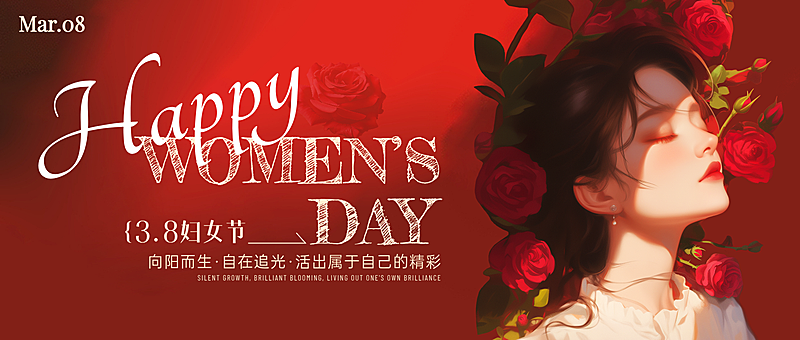 妇女节节日祝福通用唯美感公众号首图