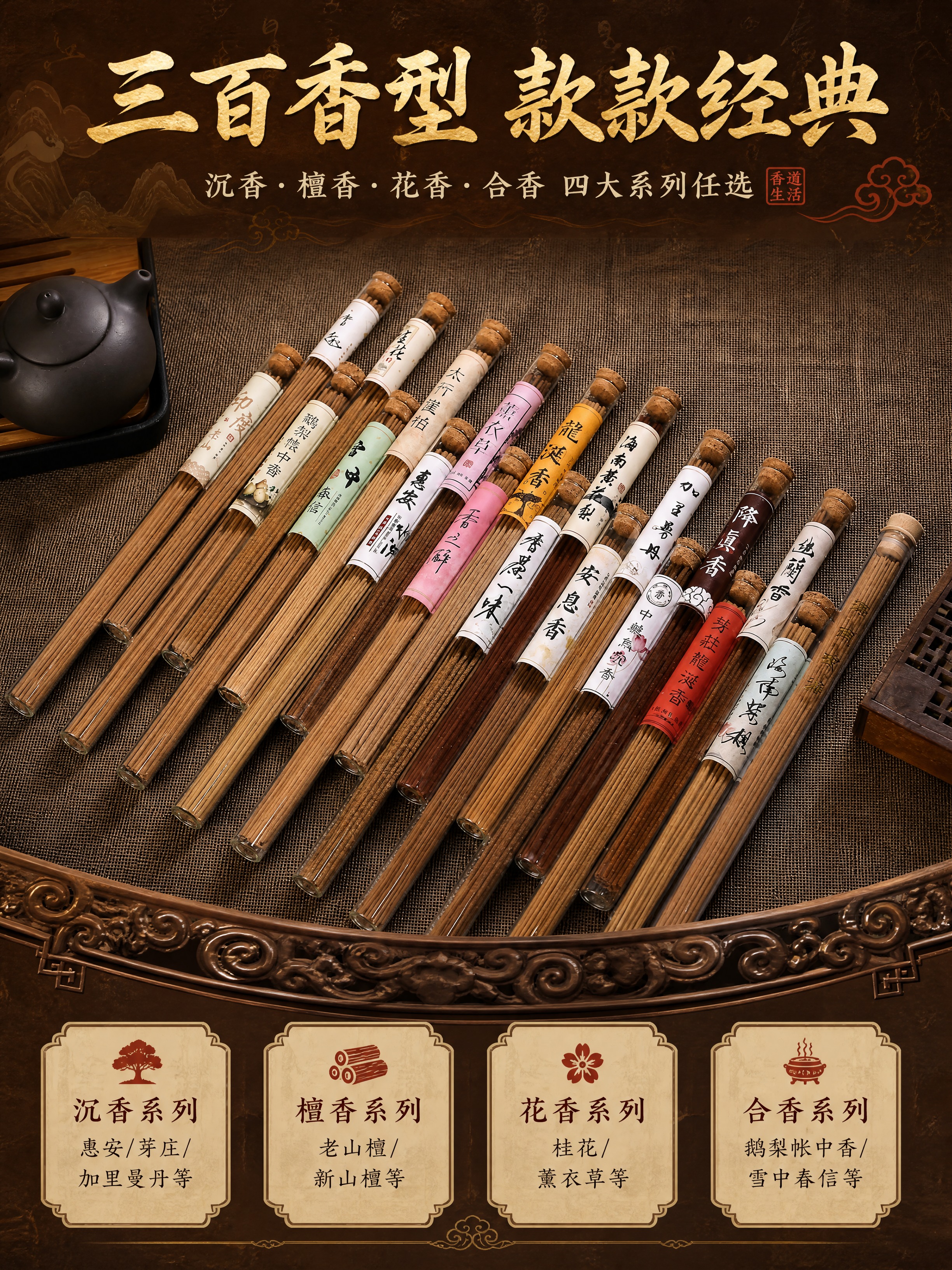 [商品] 使用【图3】多管线香全家福图；商品处理：保留全部玻璃… - 图片创意预览