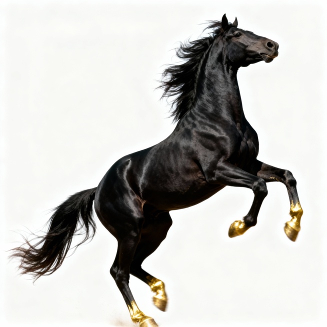 黑马金蹄往上跑的白色背景图预览效果