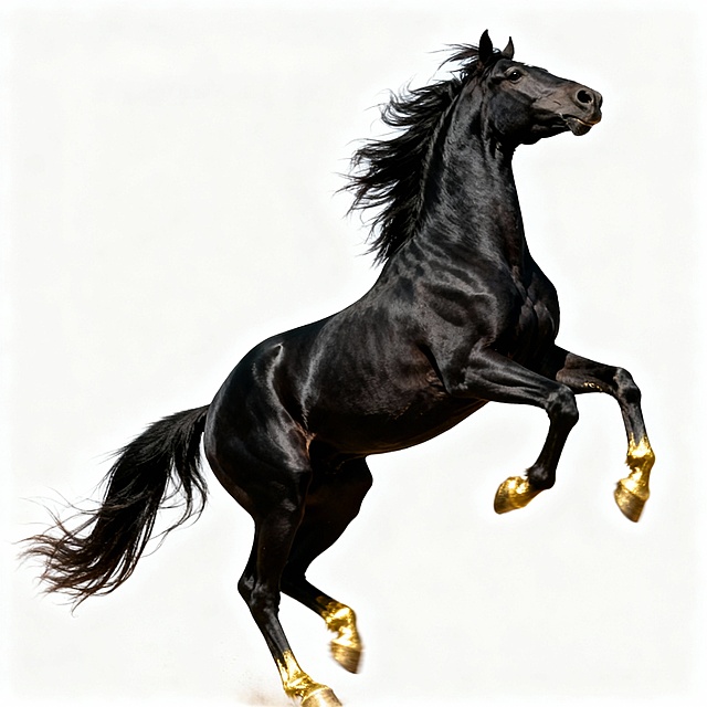 黑马金蹄往上跑的白色背景图