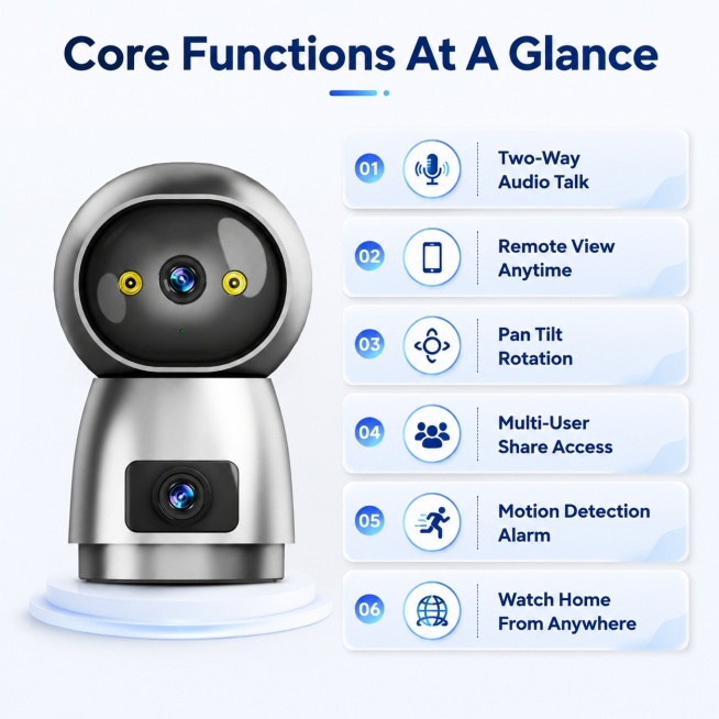 [第3屏] 核心卖点总览 - Key Features Overview。本屏使用【图1】产品图辅助展示。
[氛围/风格] 简约科技卡片风，通透层次感，真实客观展示。
[元素布局] 顶部标题，左侧放置预览效果