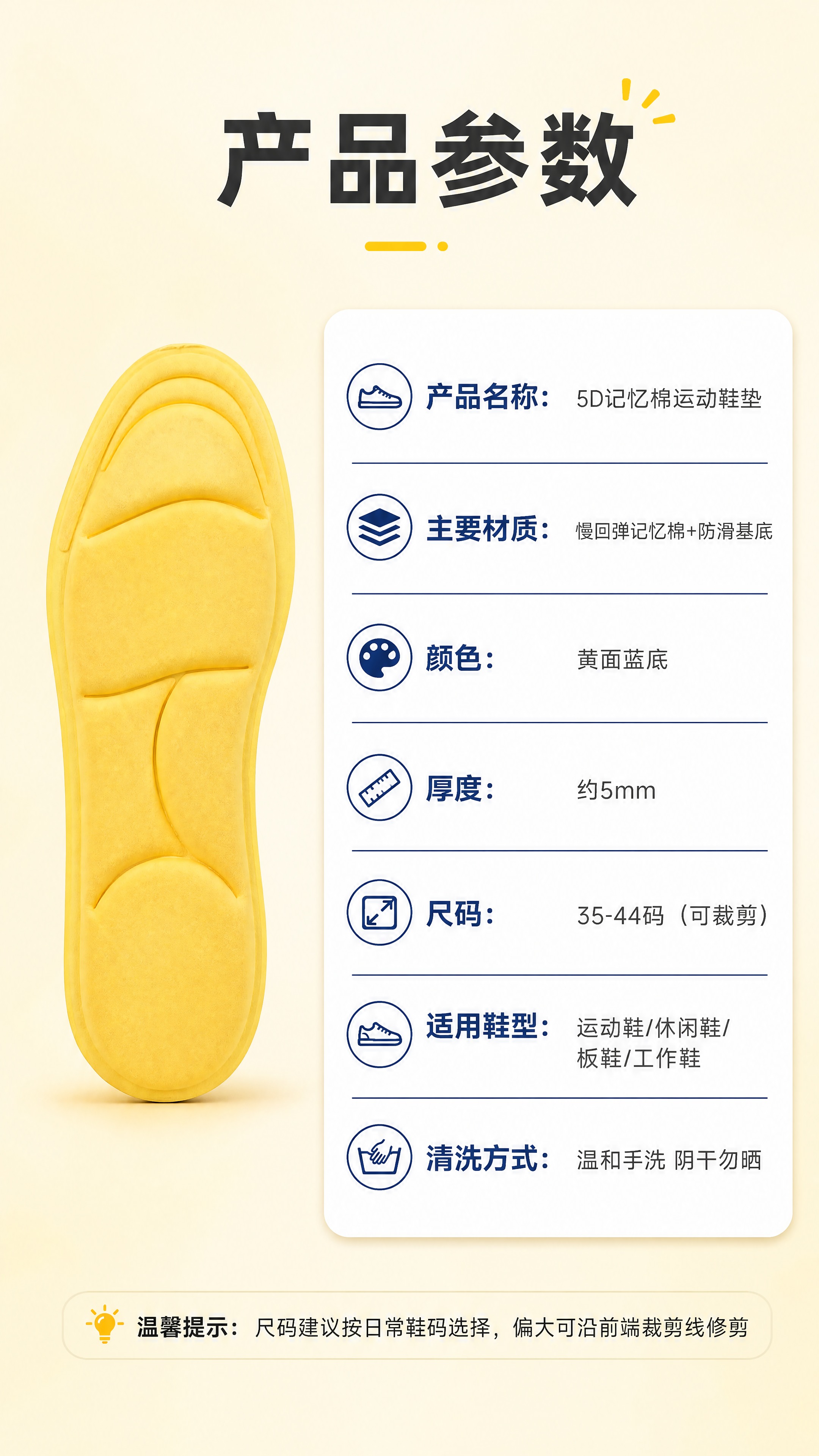 [商品] 使用【图1】记忆棉鞋垫，黄色正面朝上；商品处理：保留… - 图片创意预览