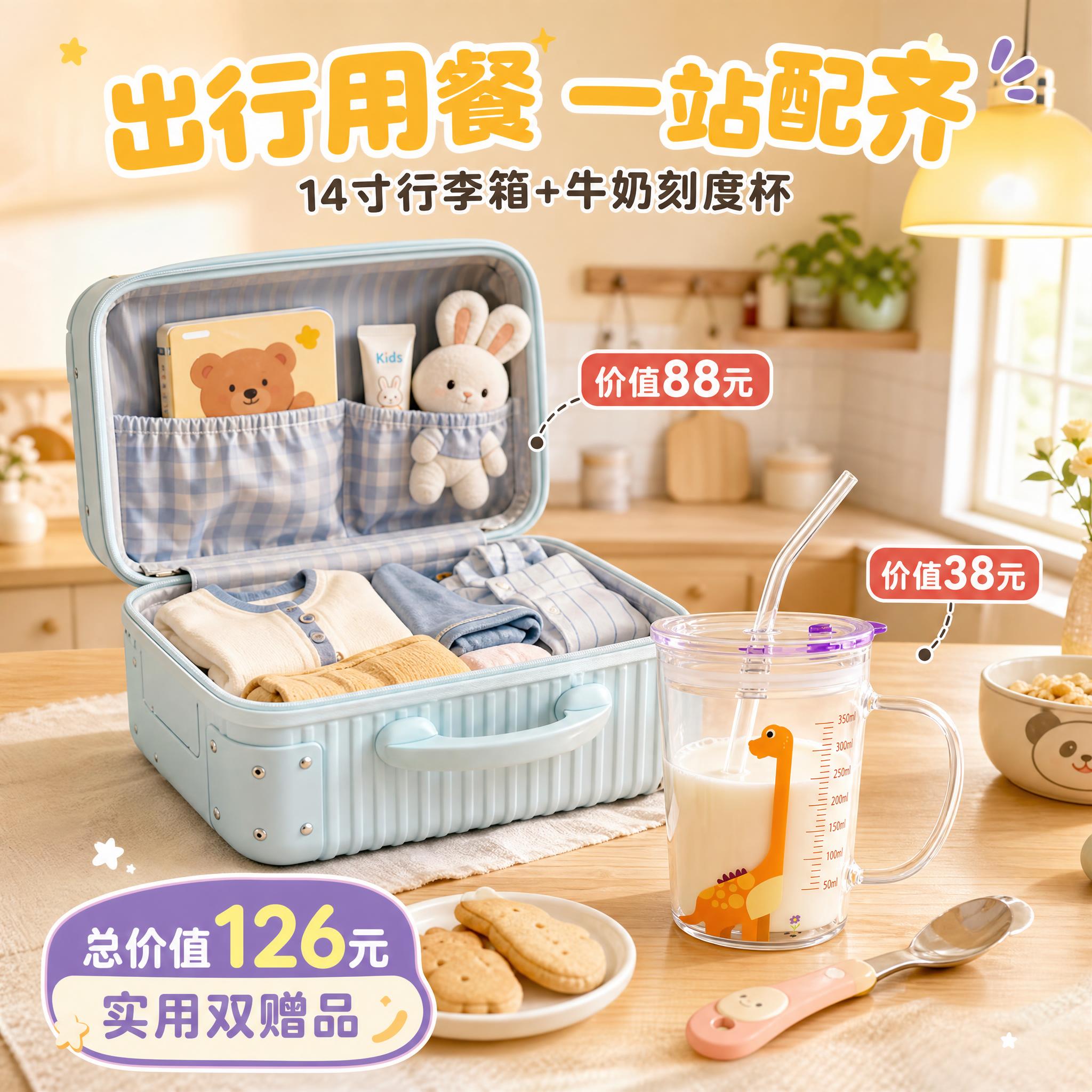 [主图-3] 喜贝高凌云嘉年华礼包 赠品价值展示 行李箱+刻度… - 图片创意预览