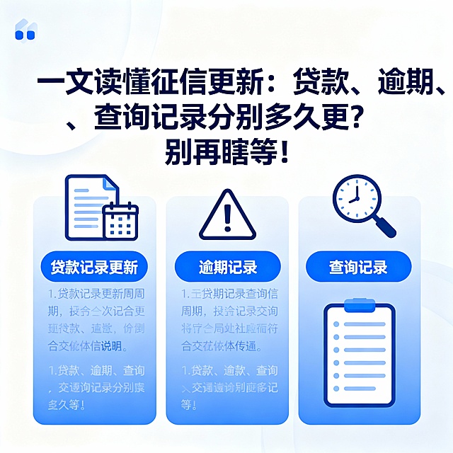 一文读懂征信更新：贷款、逾期、查询记录分别多久更？别再瞎等！