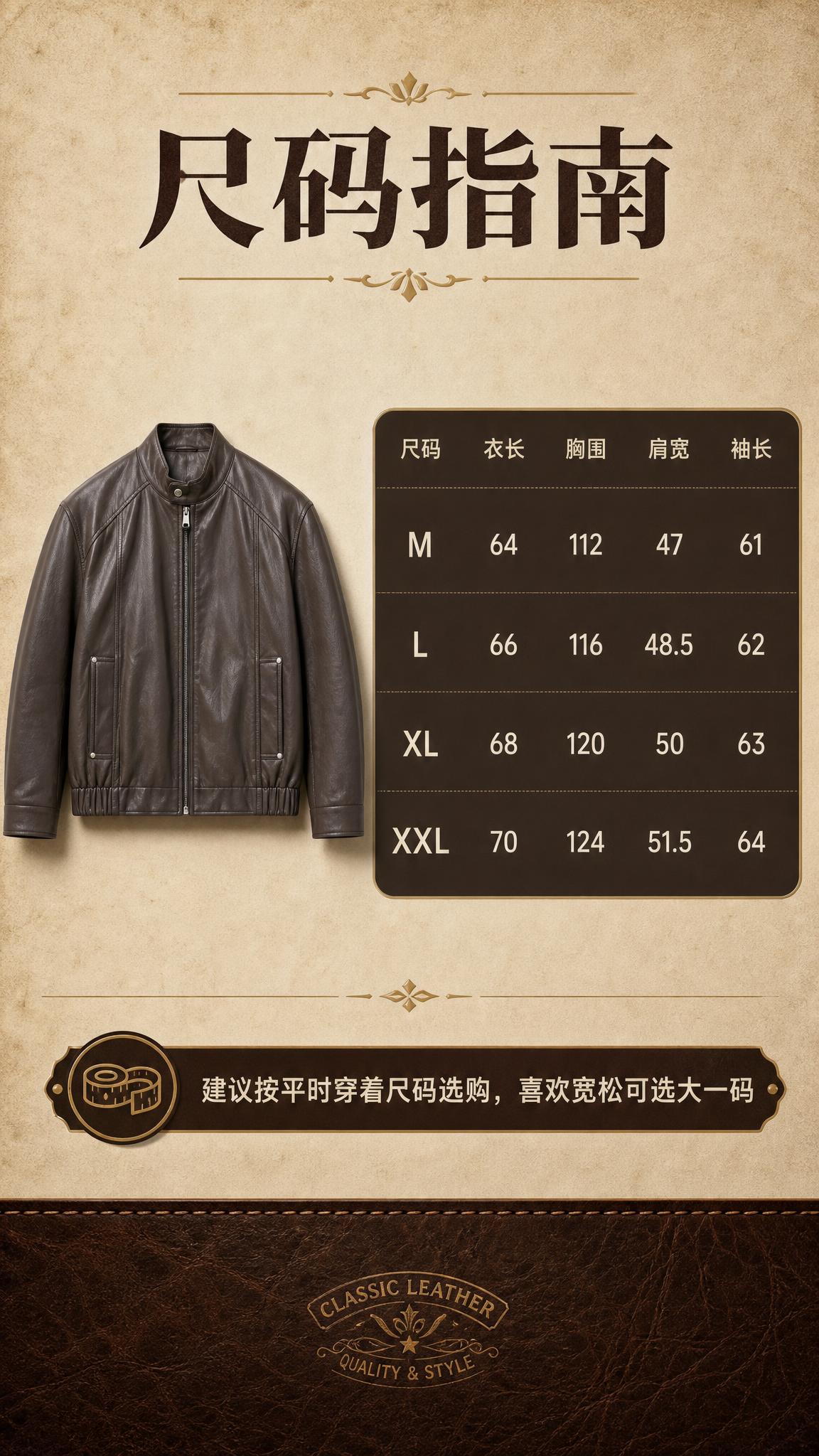 [商品] 使用【图1】深棕色立领PU皮夹克；商品处理：保留立领… - 图片创意预览