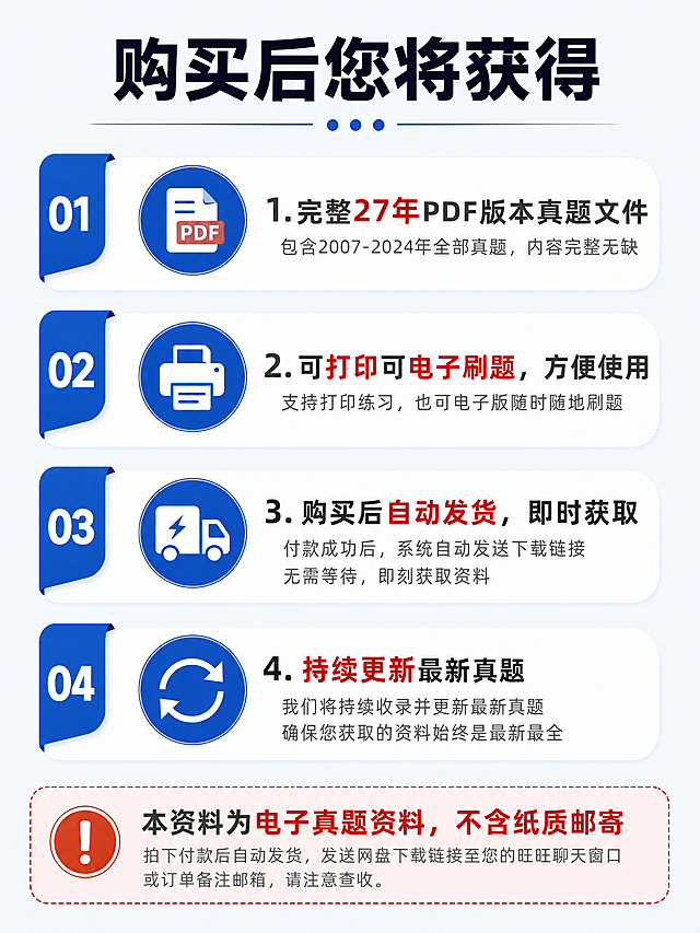 「图片1」国家公务员考试历年真题目录，有每个年份对用的考试试卷名称。帮我生成淘宝详情页