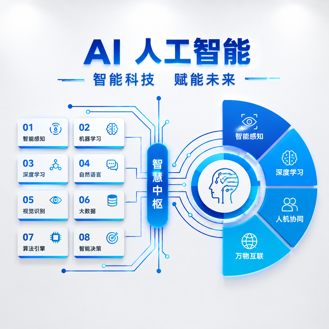参考这张形象墙展板的版式与风格，重新设计一张人工智能科技形象墙… - 图片创意预览