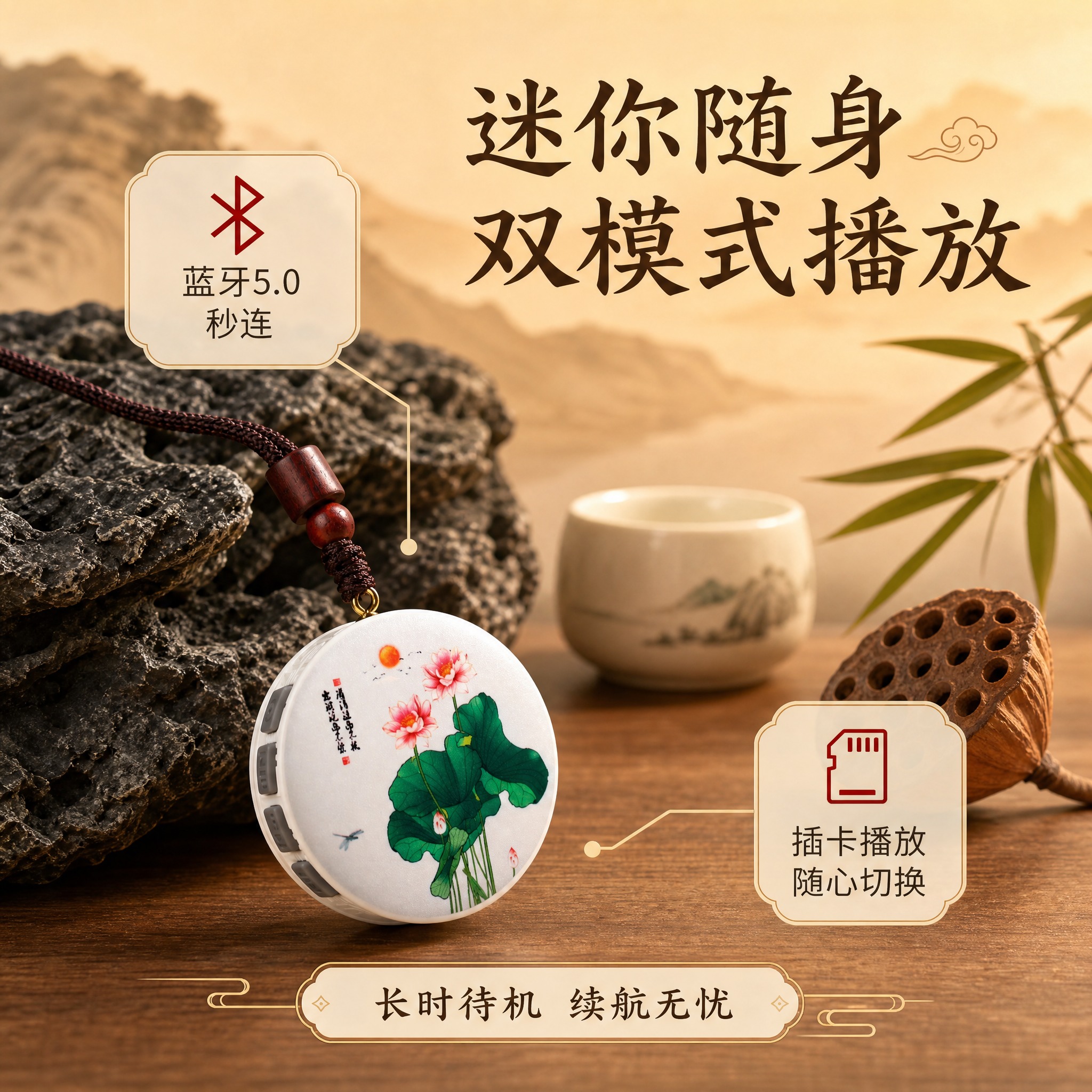 [主图-2] 核心卖点·蓝牙插卡双模式长待机 [统一基调] 新… - 图片创意预览