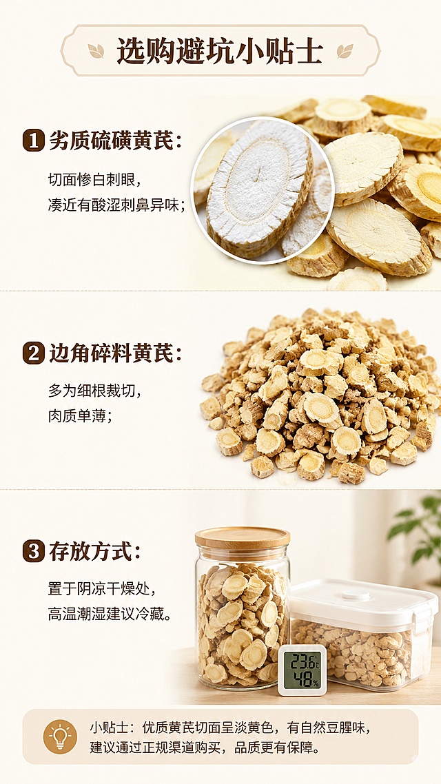 「图片1」，生成详情页，商品黄芪电商详情页全套文案（适配抖店/拼多多，规避医疗功效宣传，主打食补干货品质，分模块可直接配图套用）
 
板块1：首屏主视觉（搭配图里切片标注实拍图）
 
标题：甄选甘肃黄芪大片 金盏银盘品质看得见
 
副标题：主根斜切用料扎实，日常泡水、煲汤食补优选
正文：挑选黄芪优先看切面品相！本品取用黄芪粗壮主根切片，断面金盏、银盘、菊花心、生长年轮纹路清晰分明，是品相上乘的干货原料，拒绝碎渣边角料、干瘪薄片，食补用料更实在。
 
板块2：产地溯源板块（信任背书）
 
小标题：甘肃地道产区直采，自然环境孕育好货
 
正文：黄芪产自甘肃适宜种植产区，当地光照充足、土质合适，黄芪生长周期充沛，营养积淀充足。源头采收后筛选粗壮主根，剔除细根、残次原料，从产地把控基础品质，不靠通货次品压低成本。
 
板块3：工艺安全板块（解决硫磺熏制痛点）
 
小标题：无硫自然风干，保留草本原生风味
 
正文：采用自然光晾晒脱水，不做硫磺熏蒸、无额外漂白提亮。切面呈现天然浅黄本色，凑近能闻到清淡草本香气，没有刺鼻酸味；干度把控到位，长期存放不易受潮发霉，日常食补食用更安心。
 
板块4：品相细节板块（沿用图中标注做图文解说）
 
小标题：切面逐项拆解，看懂优质黄芪判定标准
 
1. 主根切片：只用粗壮主干裁切，不用细须根，肉质厚实耐冲泡，有效物质析出表现更好
2. 菊花心：切面中心纹理细密蓬松，是成熟黄芪的典型品相特征
3. 金盏&银盘：外圈黄褐色皮层、内里浅黄肉质分界清晰，原料成熟度佳
4. 生长年轮：纹路层次分明，代表黄芪生长时长充足，品质优于速成通货
 
板块5：多样食用场景板块（种草用法）
 
小标题：吃法百搭，融入日常食补习惯
 
1. 日常泡水：取2–3片沸水焖泡，可反复续水，适配上班、居家补水时刻
2. 煲汤炖煮：炖鸡汤、排骨汤时加入数片，给家常汤品增添草本风味
3. 茶饮搭配：可搭配枸杞、红枣一同冲泡，丰富口感
小贴士：食补为日常膳食调养，不可替代药品
 
板块6：囤货包装&售后板块（打消下单顾虑）
 
小标题：密封分装锁鲜，售后购物有保障
 
正文：干货做密封分装处理，隔绝潮气、灰尘，延缓香气散失，居家收纳省心；严筛剔除碎片坏料，做到足斤足量。若遇到受潮、碎料过多等品质问题，可按平台规则申请售后，购物无需担忧。
 
板块7：选购避坑小贴士（拉高专业信任感）
 
1. 劣质硫磺黄芪：切面惨白刺眼，凑近有酸涩刺鼻异味，长期食用不推荐
2. 边角碎料黄芪：多为细根裁切，肉质单薄，冲泡出味速度慢
3. 存放方式：置于阴凉干燥位置保存，高温潮湿环境建议封口冷藏，降低返潮概率
 
AI配图即梦提示词（适配各板块、单张独立不拼图）
 
1. 首屏：900×1200详情尺寸，白瓷盘盛放黄芪斜切片，米色简约背景，切面金盏银盘文字引线标注，柔和自然光，国风干货排版，单张独立不拼图，写实食品商业拍摄
2. 产地板块：900×1200详情画幅，黄芪原料搭配西北山野远景，质朴暖柔光，产地介绍文案整齐排布，单张独立不拼图
3. 工艺板块：900×1200详情画幅，左右分放无硫黄芪、硫磺货做品相对比，浅素雅背景，科普文字排版规整，单张独立不拼图
4. 场景板块：900×1200详情画幅，分三个画面展示黄芪泡水、炖汤、组合茶饮居家实景，柔和居家光影，种草文案醒目，单张独立不拼图
 
上架合规提醒
 
全程不标注治病、调理病症相关话术，只做食材品相、膳食食补场景描述，避开平台违规限流；AI分批次单独生成每张详情图，参考图相似度调40%-50%，杜绝拼图问题。名称为xxx，适配淘宝/天猫平台，单图比例为9:16，需求屏数为8张。