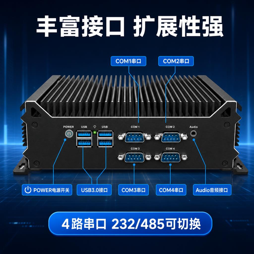 天猫电商主图第3张-接口全览图，商品名称：酷睿8-12代无风扇… - 图片创意预览