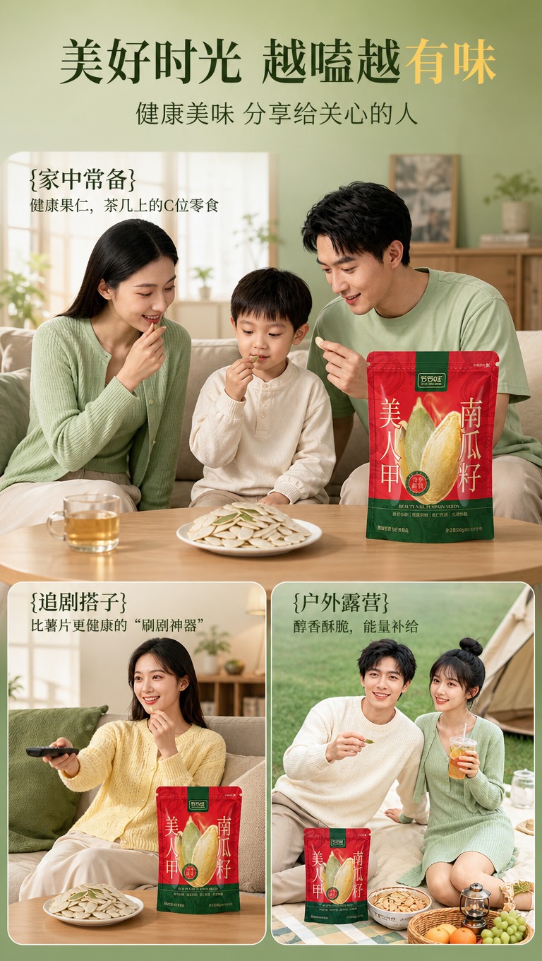 [商品] 使用【图1】节节旺美人甲南瓜籽500g袋装，保留包装… - 图片创意预览