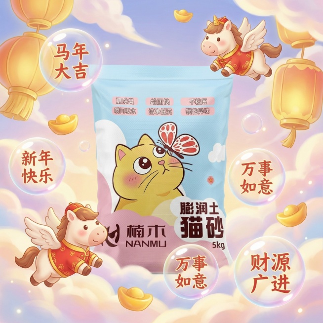 帮我做4张主图 要求带有马年新年氛围 包装不变 可爱一点预览效果