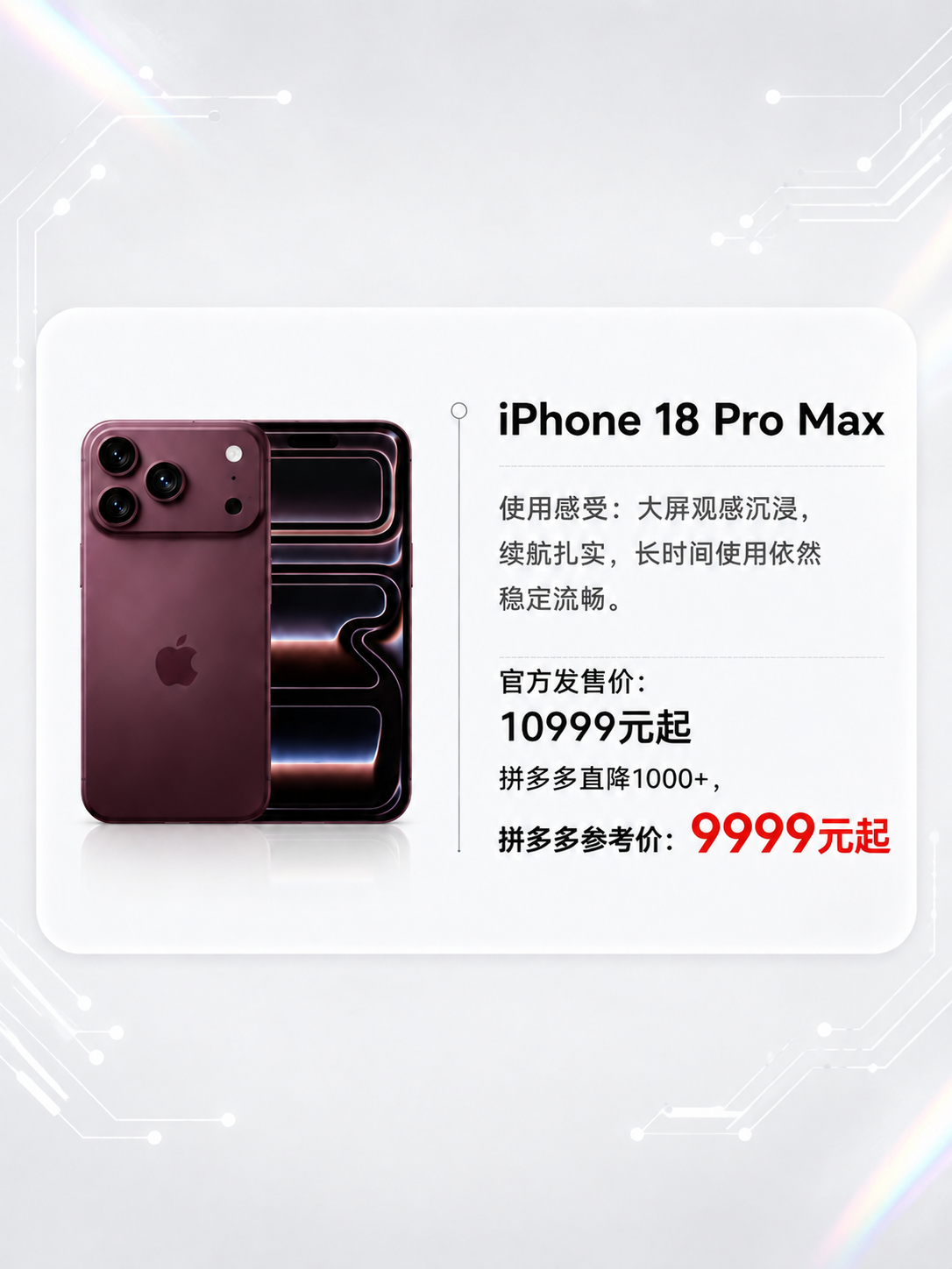 编辑图片：把右侧价格区中“官方发售价：10999元起”改为两行… - 图片创意预览