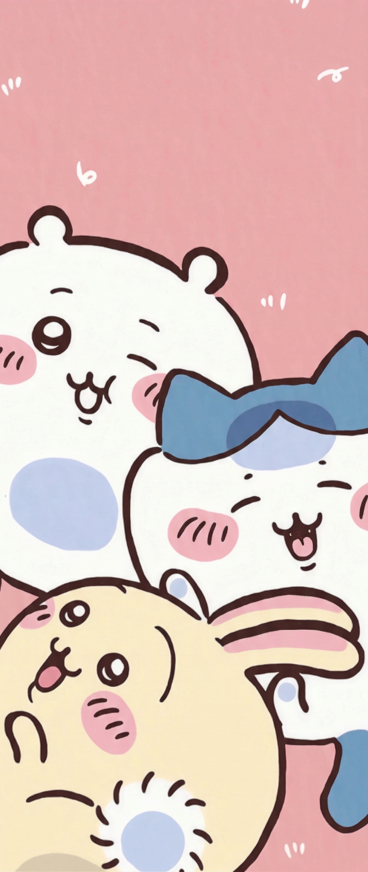 去除图片中间的黑色竖线，保持原有图片的内容、风格和比例不变，黑线位置替换为和周围一致的粉色背景以及卡通形象的对应部分预览效果