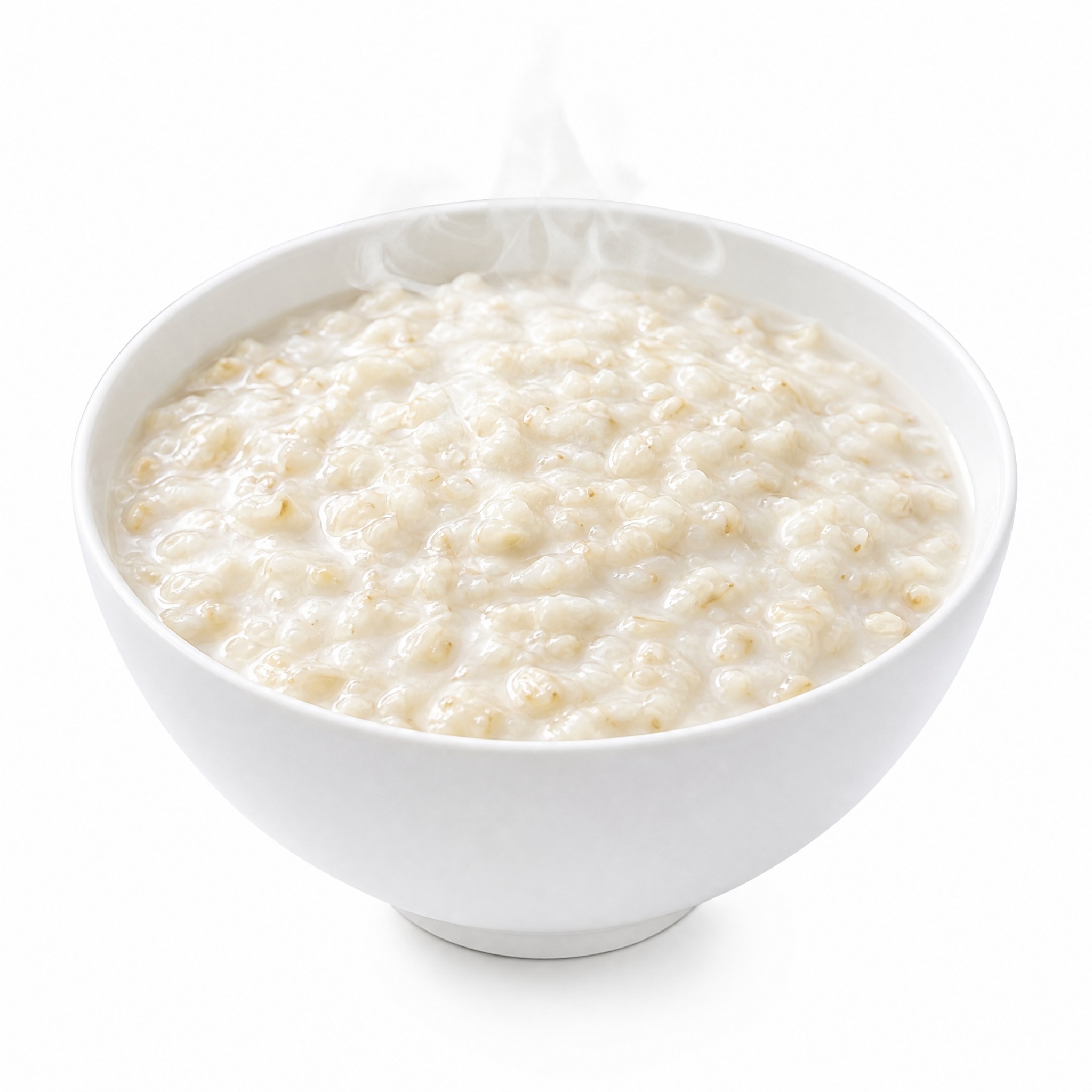 煮燕麦，一碗煮好的燕麦粥，燕麦片饱满软糯，呈奶白色糊状，盛在白… - 图片创意预览