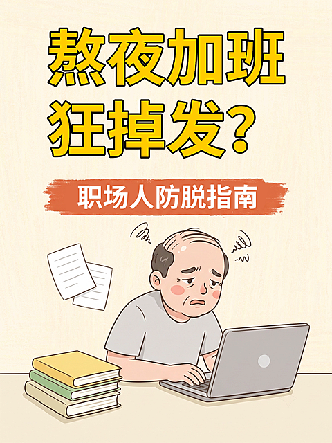 职场生活分享防脱指南插画风小红书封面