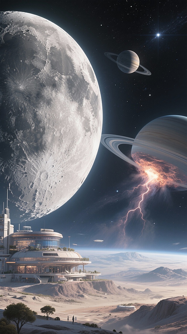 帮我生成20张关于月亮或者星球的图片
