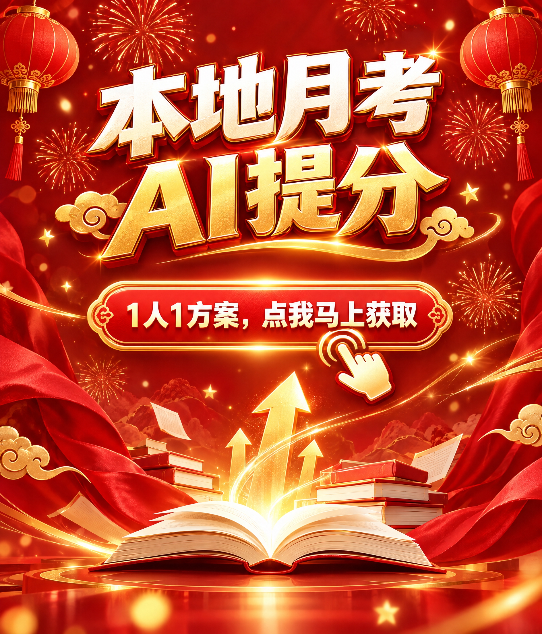 节日喜庆风格的竖版宣传海报，以中国红与金色为主色调：装饰红色灯… - 图片创意预览